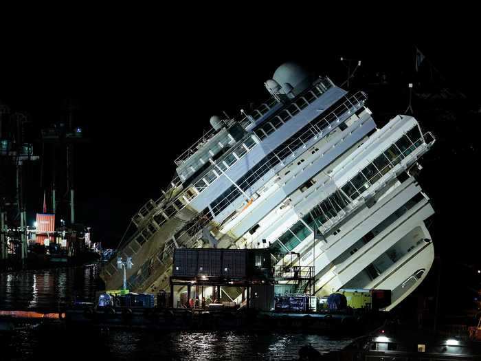 The Costa Concordia cruise ship ran aground off the coast of Italy.