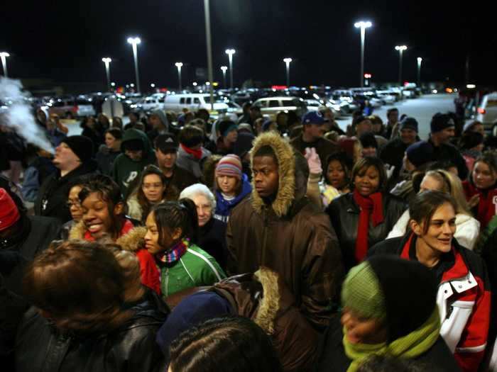 People get up in the wee hours and stand outside in the late November cold to get the best deals.