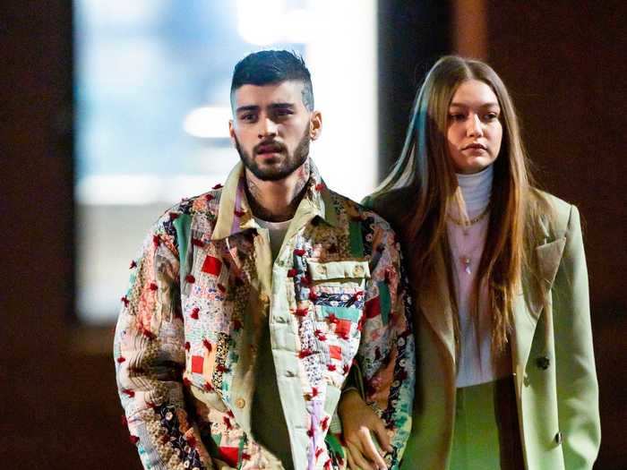 In January, Zayn Malik and Gigi Hadid were photographed wearing the same green color while out in New York City.