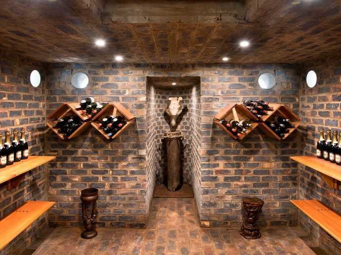 Downstairs, a cellar keeps wine and cured meats cool.