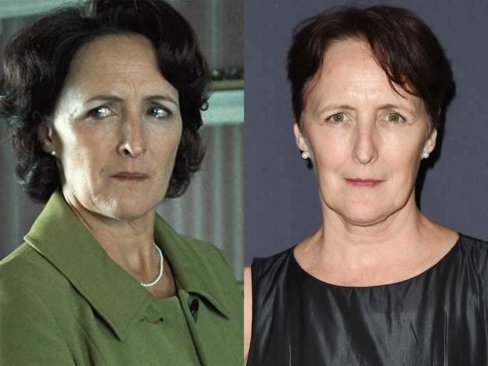 Fiona Shaw shoved Harry in the cupboard under the stairs as his Aunt Petunia Dursley.