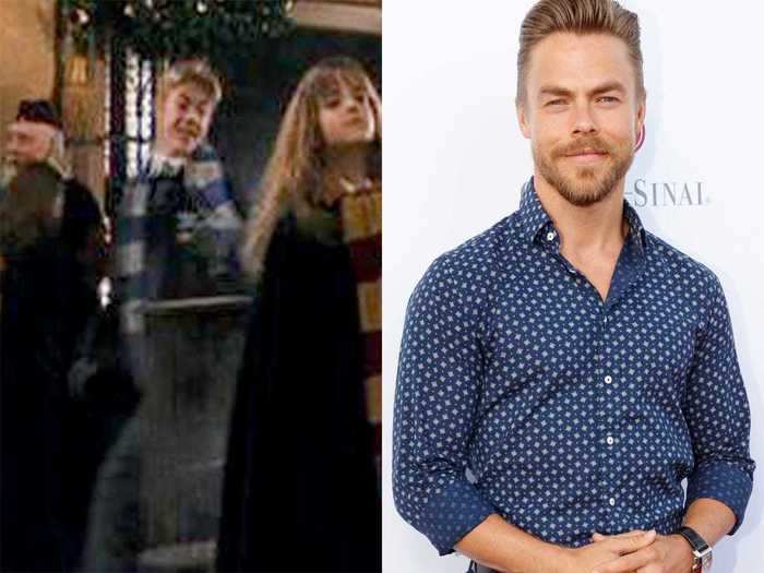 Derek Hough also had a cameo, playing a Ravenclaw student holding an owl and heading home for Christmas in "Harry Potter and the Sorcerer