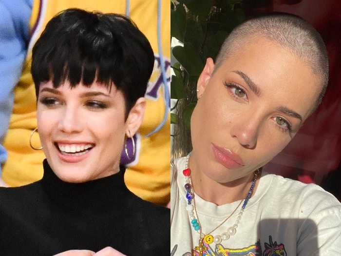 Halsey buzzed off all her hair in 2020.