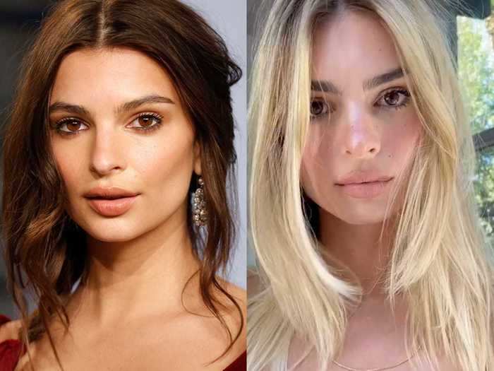 Emily Ratajkowski went from a brunette to a blonde this year.