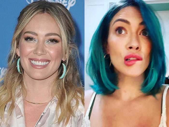 Hilary Duff decided to go blue.