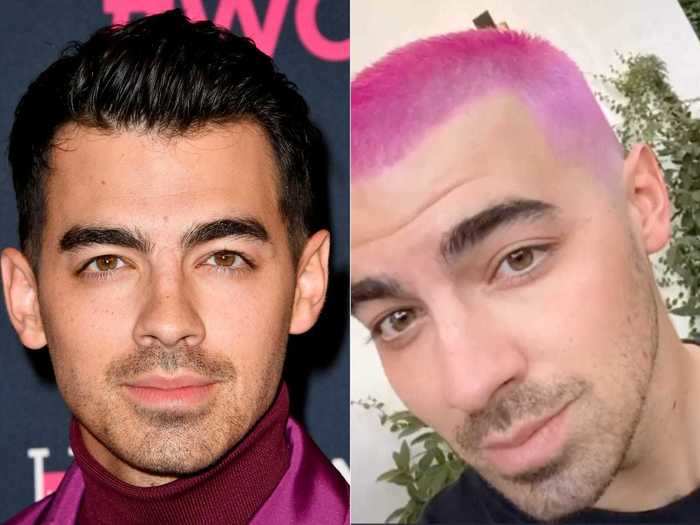 Joe Jonas also dyed his hair pink in 2020.