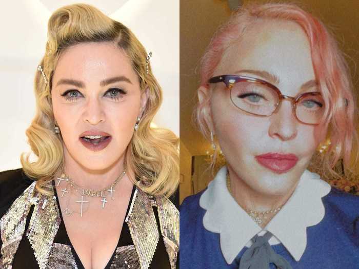 Madonna also decided to dye her hair pink this year.