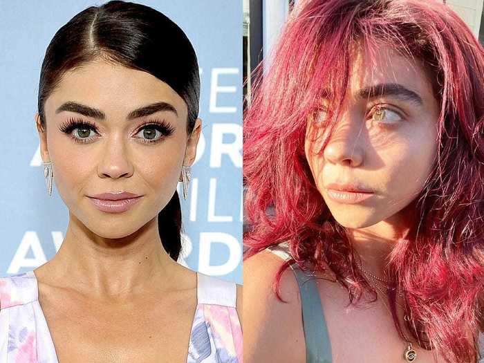 Sarah Hyland attempted to dye her hair pink this year, but it turned out red.