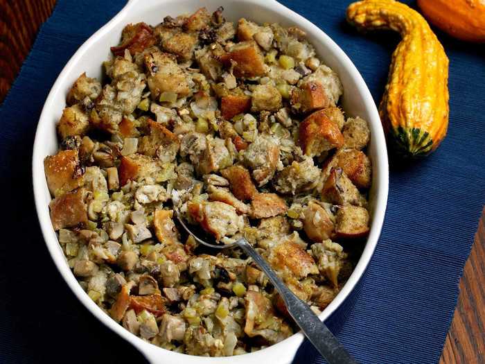 Upgrade your stuffing by adding clams and oysters to the mix.