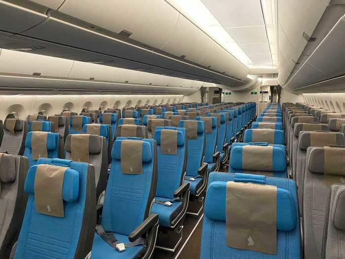 The economy class cabin is what separates this flight from the Singapore-Newark flight, which only had business class and premium economy class.