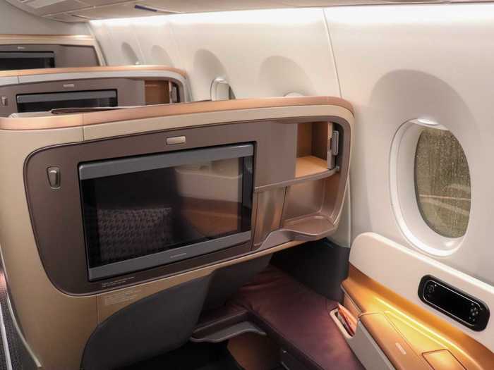 All seats on the aircraft feature personal in-flight entertainment and the largest screens, of course, are in business class.