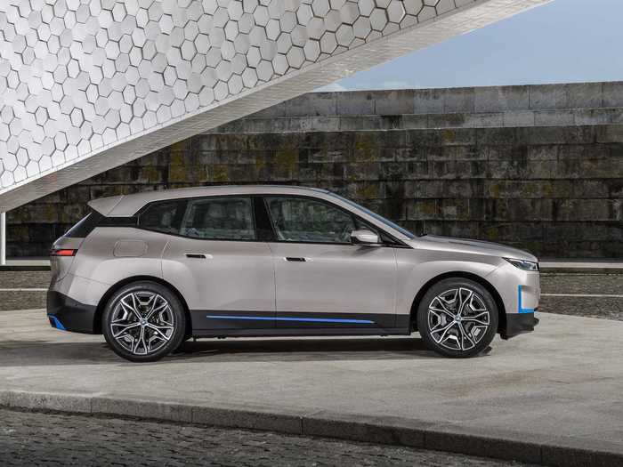 The SUV will have two motors — one at each axle — that provide more than 500 horsepower, according to BMW.
