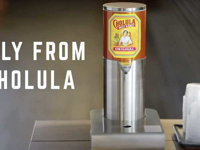 This flash sale price also includes a half-gallon jug of Cholula that can be used to refill the dispenser.