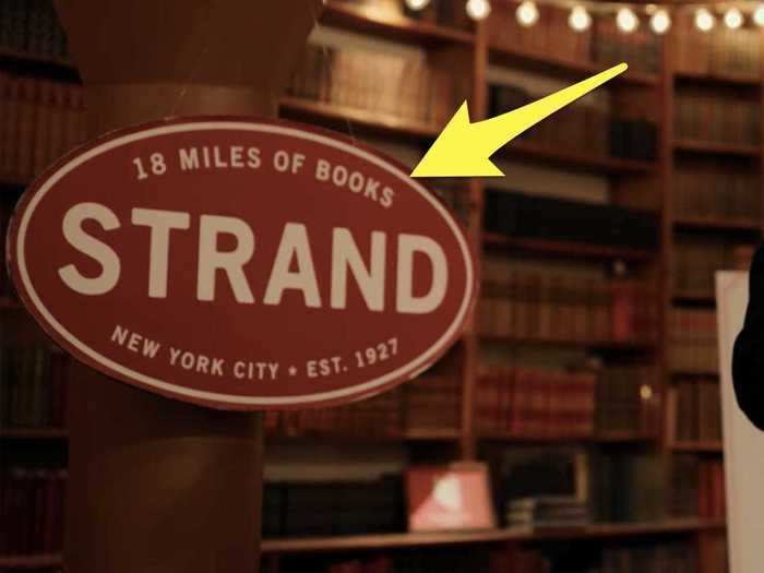 The Strand logo features a real fun fact about the bookstore.