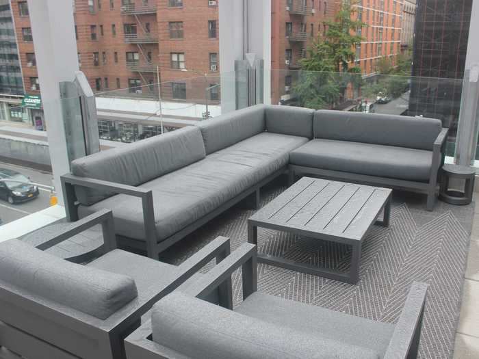 Lounging on the outdoor couches is an enticing option.