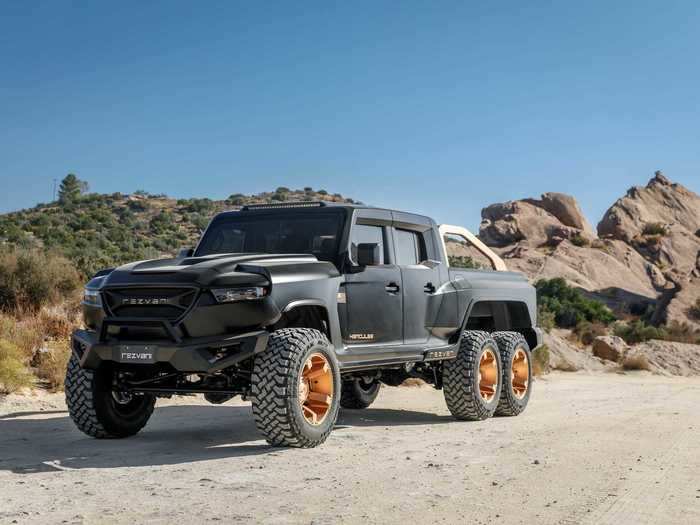 With a look inspired by military vehicles, the Hercules 6x6 looks like the pickup Batman would drive.