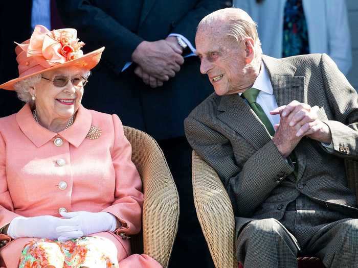 And Prince Philip apparently had no problem kneeling to Queen Elizabeth II.