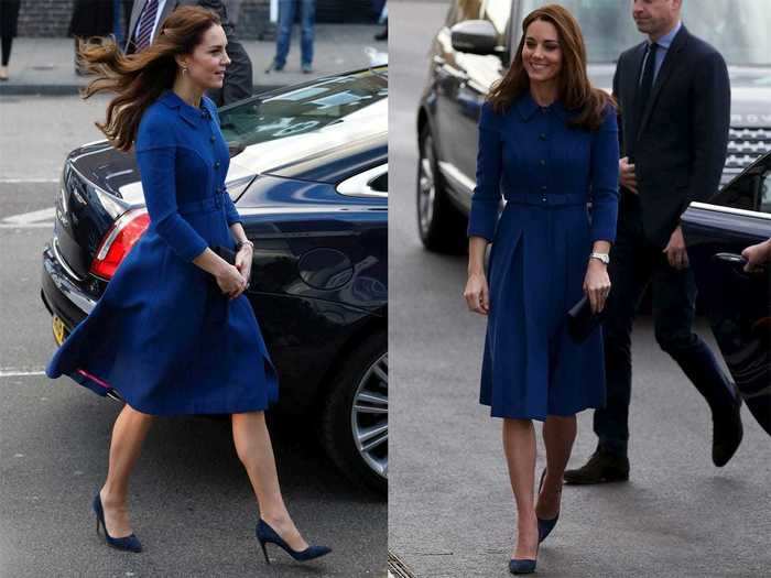 Middleton has worn this blue dress by Eponine London twice before.