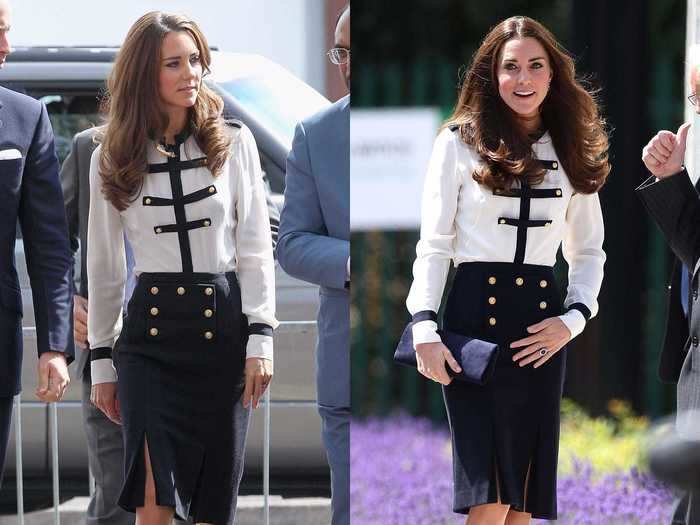 Kate rocked this nautical Alexander McQueen ensemble in 2011 and 2014.