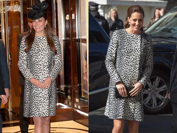 She did the same with this leopard-print dress by Hobbs.