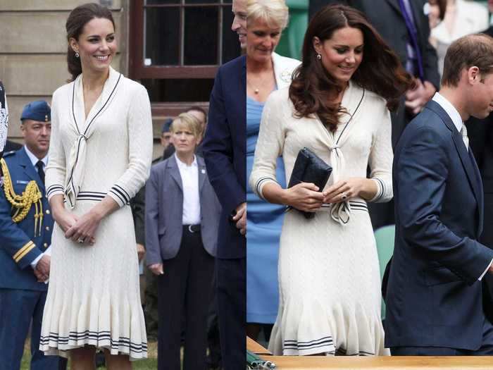 She chose this classy Alexander McQueen sweaterdress for her trip to Canada in 2011 and Wimbledon in 2012.