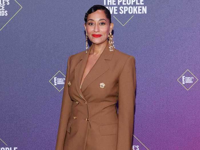 Tracee Ellis Ross looked chic in an oversized pantsuit.