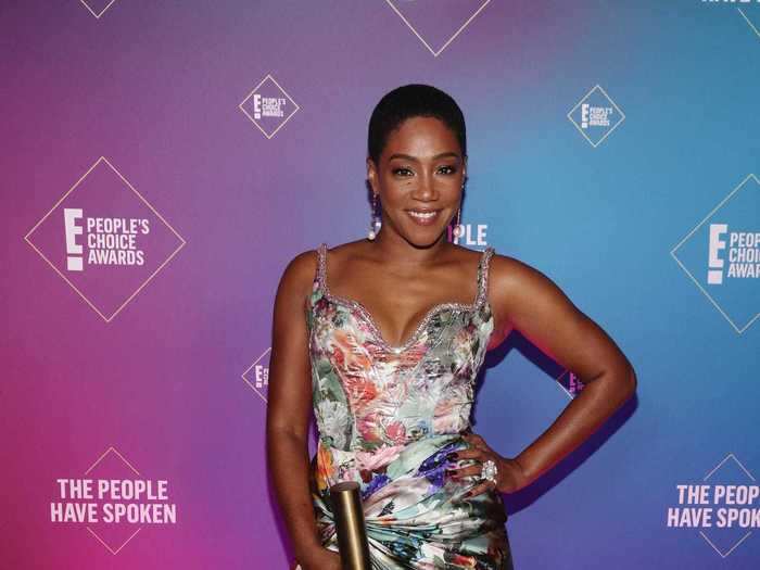 Tiffany Haddish looked radiant in a floral set with crystal detailing.