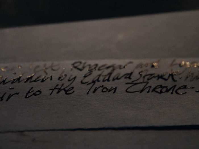 The episode formally started with Varys writing a letter about Jon Snow