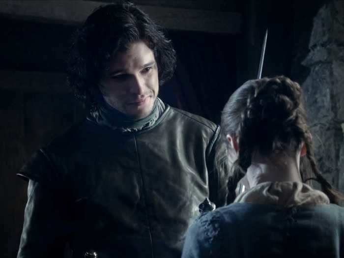 "First lesson," Jon told Arya. "Stick 