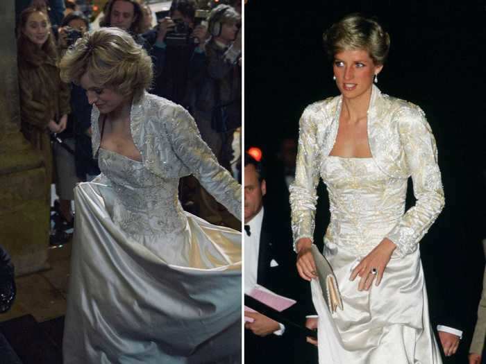 "The Crown" re-created a gown and matching shawl that Princess Diana wore while visiting New York City on a solo trip in 1989.