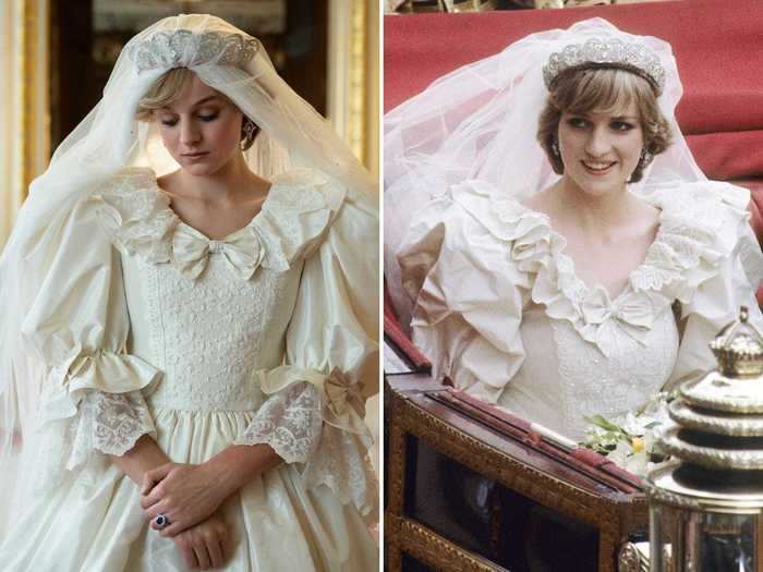 Actress Emma Corrin wore a replica of Princess Diana