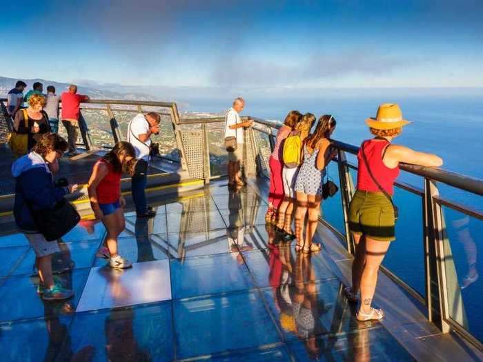 A glass-bottomed lookout at Cabo Girao is perched atop the highest sea cliff in Europe.