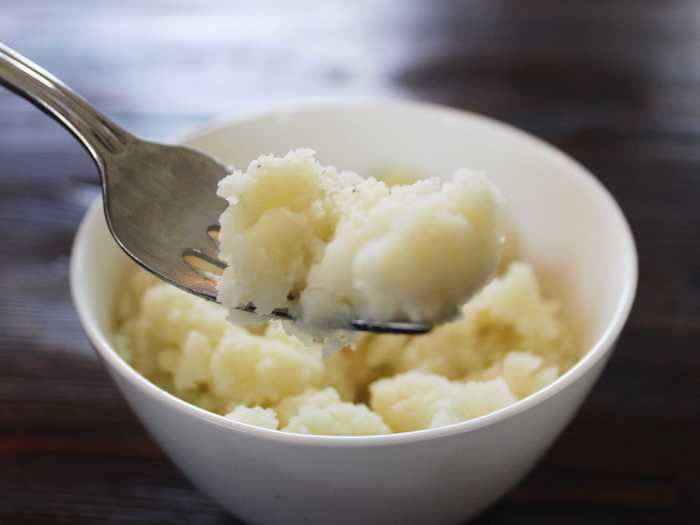 These mashed potatoes were buttery and extremely flavorful.