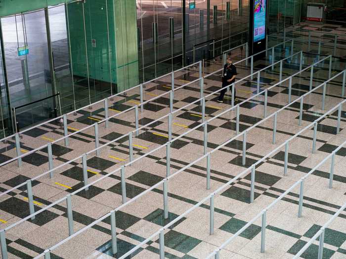 November 11: Changi Airport in Singapore also remained empty.