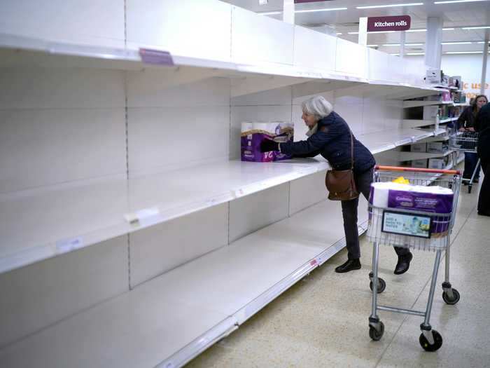 March 19: Panic-buying of toilet paper left shelves empty around the world.