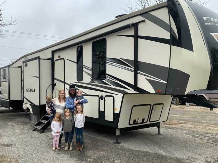 Katherine told Insider that the main reason her family decided to move into an RV was so they could all travel with her husband for work.