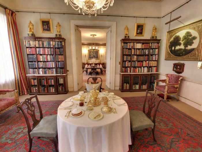 The Morning Room leads into the Library.