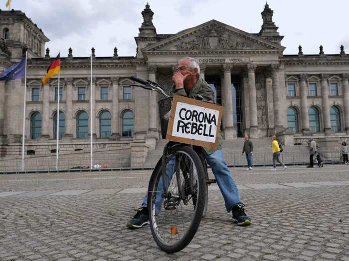 Germany has previously been praised for its handling of the pandemic and some experts believe that its success is partly to blame for the rise in protests.