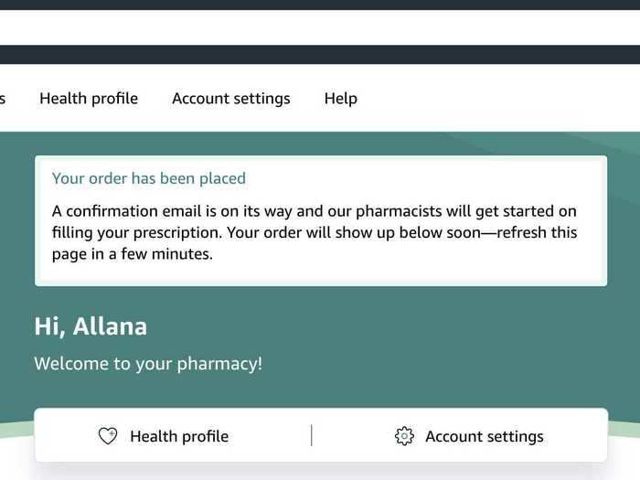 I was all set, and got my prescription ordered without paying a delivery fee. Shortly after I purchased the prescription, Amazon texted me saying my medication would arrive in five days. Luckily I have enough pills to last me that long, but I would be hesitant to select this service if I needed my medication right away.