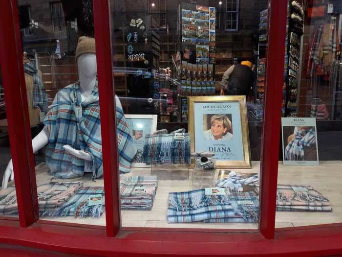 Near the palace, I discovered Scottish and royal-themed gift stores. One, in particular, was selling a special tartan in memory of the late Princess Diana.