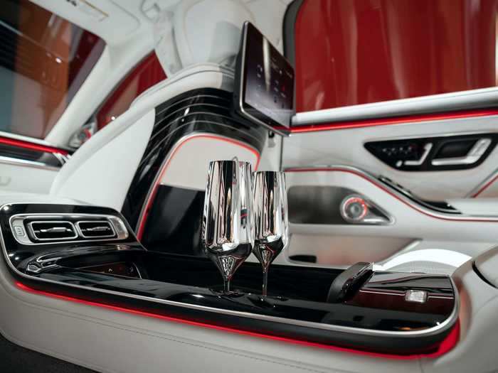 The silver-plated flutes cost $830 each on Maybach