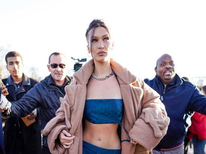 The supermodel attended the Louis Vuitton show at Paris Fashion Week in January wearing a 2000s-inspired outfit from the designer.