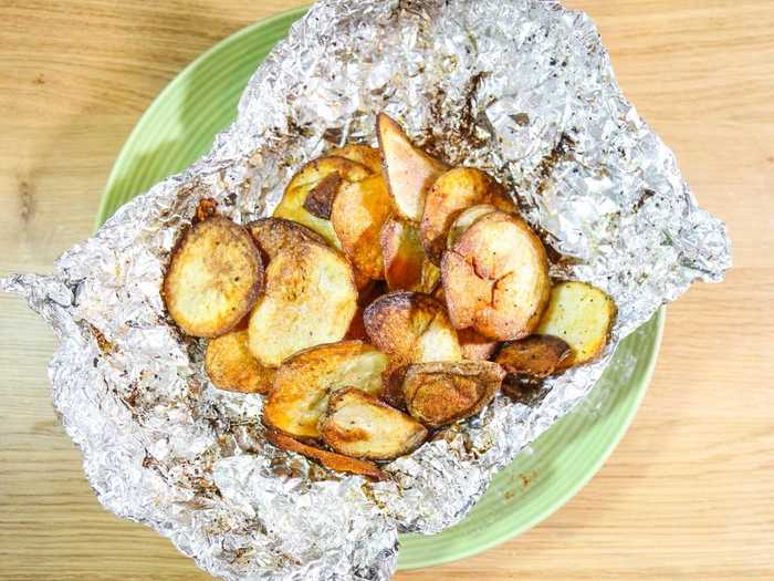 I also made baked potato chips using one russet potato.