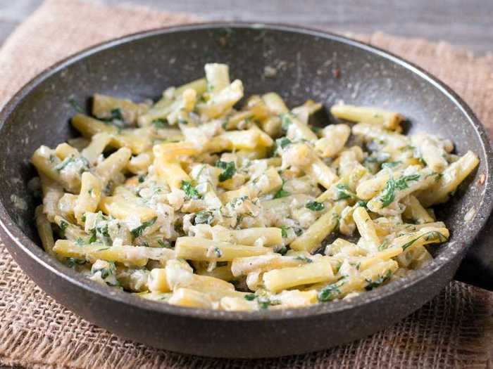 Green bean casserole is another staple at the Thanksgiving table.