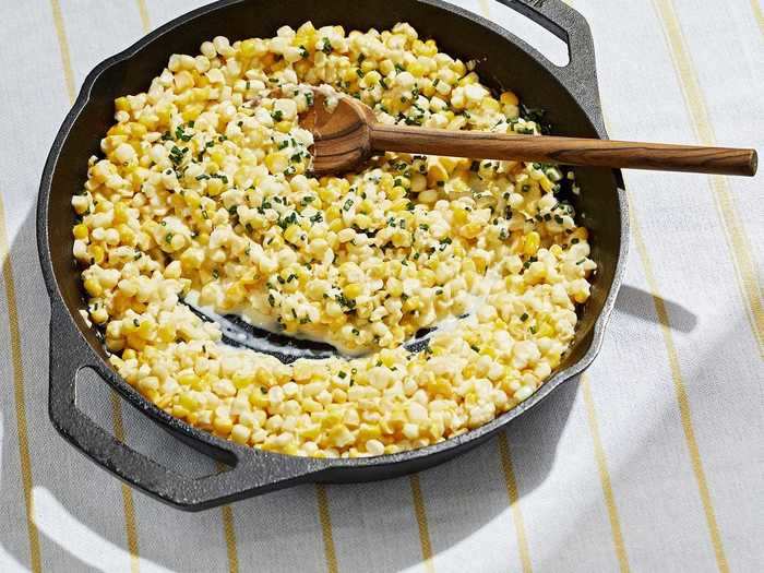 Creamed corn turns corn on the cob into an autumnal side dish.