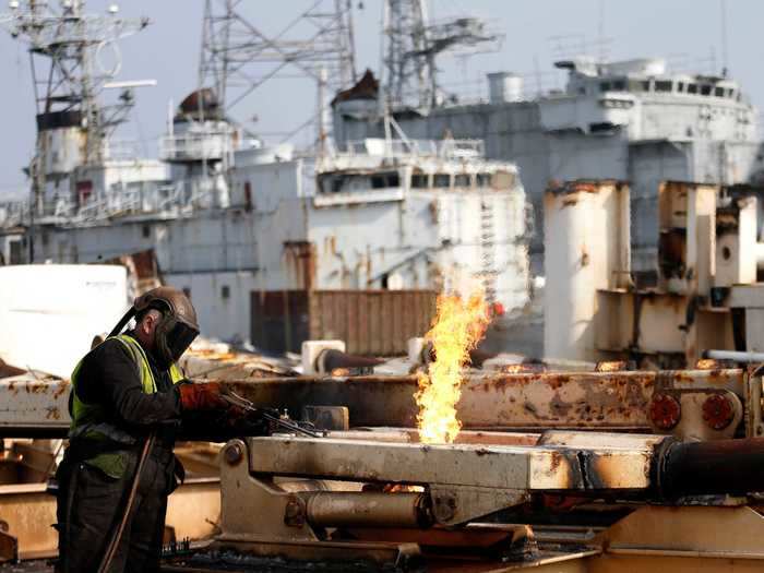 Shipbreaking is dangerous work.