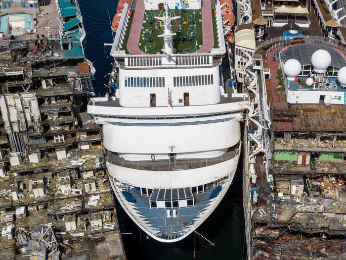 Consequently, cruise companies, many facing financial troubles, are downsizing their fleets.