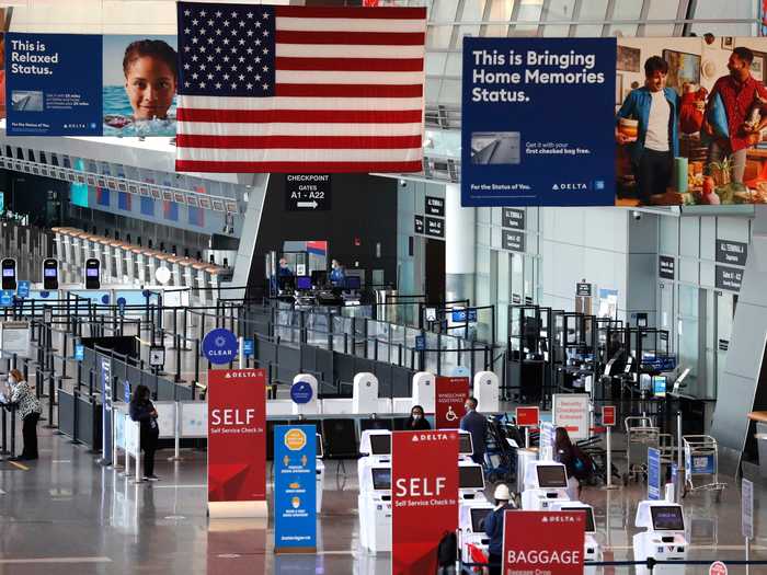 Boston Logan International Airport appeared to see very few people at the terminal.