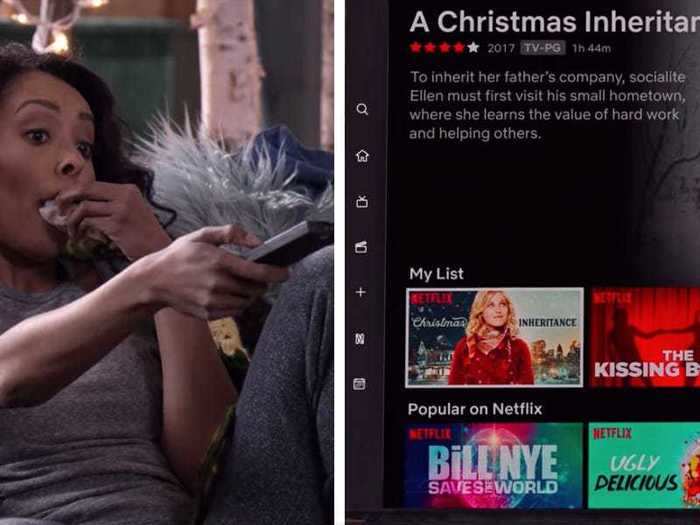 In "The Holiday Calendar" (2018), we see two more Netflix movies.