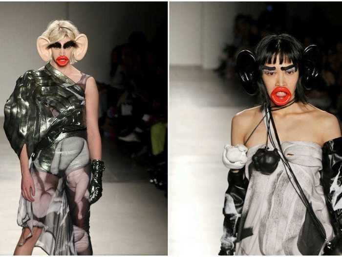 The FIT fashion show in February featured models with oversized lips and "monkey" ears. One model refused to wear them, saying the accessories were "clearly racist."